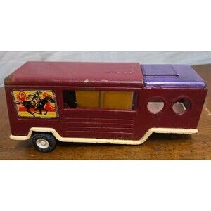 Buddy L Pressed Steel Horse Tractor Trailer ONLY Japan Burgundy *As Is Vintage
